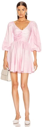 BROGNANO Ruched Empire Waist Mini Dress in Pink