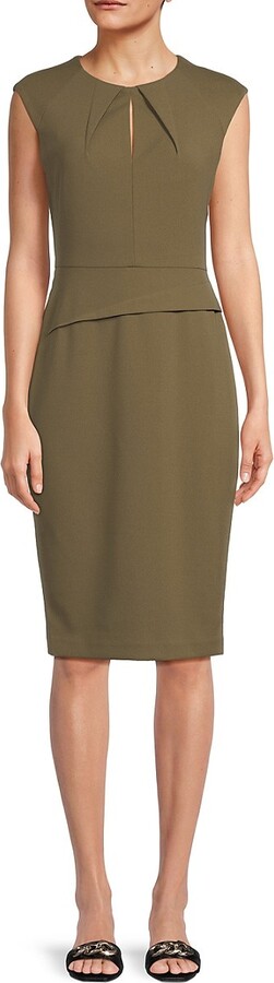 Keyhole Cap Sleeve Sheath Dress
