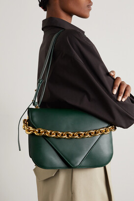 Bottega Veneta Mount Large Leather Shoulder Bag - Green - ShopStyle