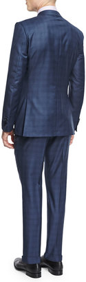 Ermenegildo Zegna Plaid Two-Piece Wool Suit, Blue