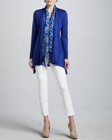 Thumbnail for your product : Eileen Fisher Blue Linen Silk Long Cardigan