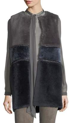 Emily Colorblocked Shearling Vest