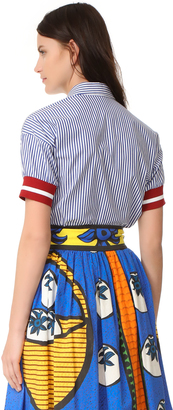 Stella Jean Short Sleeve Striped Shirt