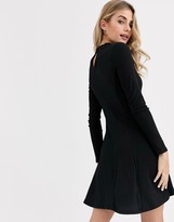 Thumbnail for your product : New Look long high neck crinkle dress in black