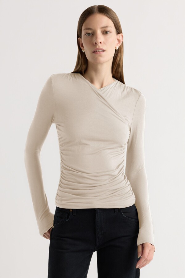 Modern Citizen Lilou Wrap-Neck Long-Sleeve Tee