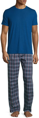 Derek Rose Plaid Pajama Pants, Burgundy/Navy