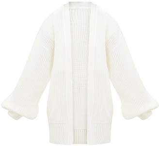 PrettyLittleThing Cream Chunky Long line Knitted Cardigan