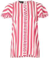 Rochas striped frill pleat shirt 