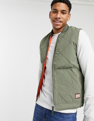 Jack and Jones Originals quilted vest in khaki - ShopStyle Outerwear