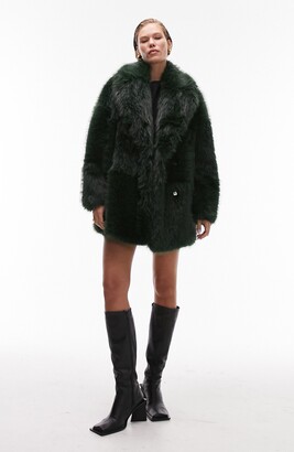 Topshop Mid Length Faux Fur Coat