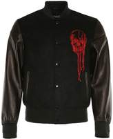 Thumbnail for your product : Alexander McQueen Fabric And Leather Bomber Jacket
