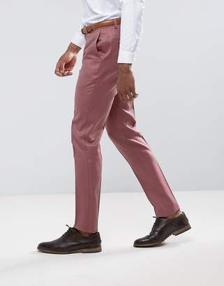 ASOS DESIGN TALL Wedding Skinny Smart Pant in Pink 100% Merino Wool