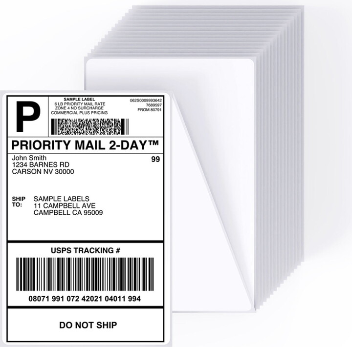 Core Innovations 4" x 6" Direct Thermal Shipping Labels – 500 Fanfold Perforated Labels for Packages, Ultra-Strong Adhesive