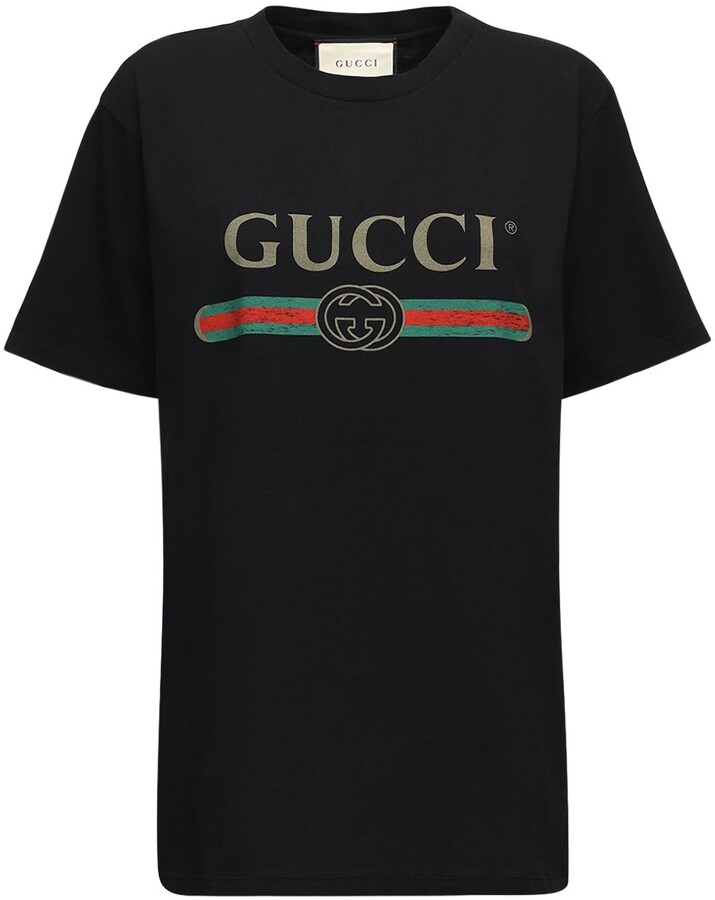 Gucci Logo Print T-shirt | Shop the world's largest collection of 