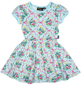 Rock Your Baby Girls Ribbons + Bow Short Sleeve Waisted Dress (3M-2Y)
