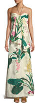 Thumbnail for your product : Johanna Ortiz Market Gardens Satin Twill Gown with Removable Train