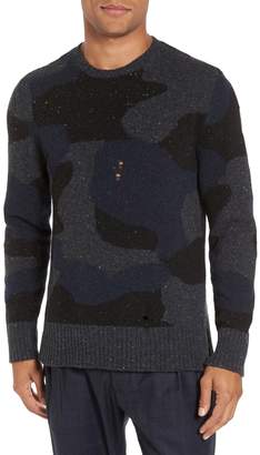 Eleventy Distressed Donegal Camo Wool Sweater