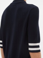 Thumbnail for your product : Bogner Ramina Striped-cuff Knit Golf Polo Shirt - Navy Multi
