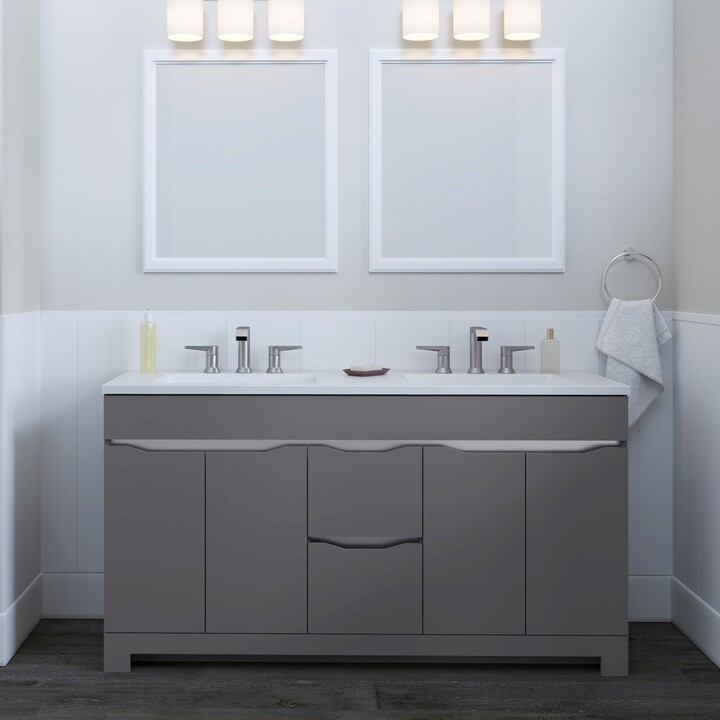 Spring Mill 60" Brennan DoubleSink Bathroom Vanity With 2