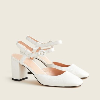 J.Crew Maisie ankle strap pumps in crinkled patent leather