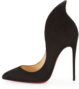 Thumbnail for your product : Christian Louboutin Mea Culpa Flared Suede Red Sole Pump, Black