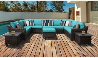 kathy ireland Homes & Gardens by TK Classics River Brook 12 Piece Rattan Sectional Seating Group