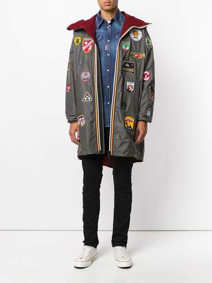DSQUARED2 x K-Way patch military duffle coat