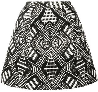 Alice + Olivia geometric pattern A-line skirt