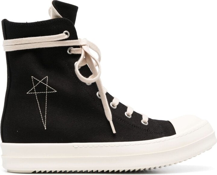 Rick Owens Scarpe High-Top Embroidered-Star Sneakers - ShopStyle
