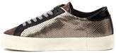 Thumbnail for your product : D.A.T.E Hill Double Roof Sneakers In Bronze Laminated Leather