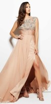 Thumbnail for your product : Mac Duggal Beaded Cap Sleeve Chiffon Prom Dress