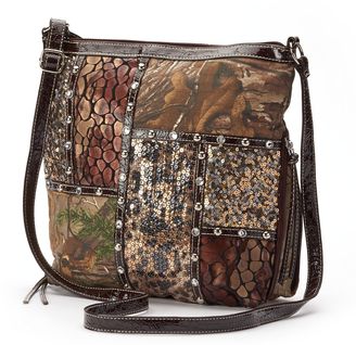 Realtree Camouflage Patchwork & Sequined Crossbody Bag