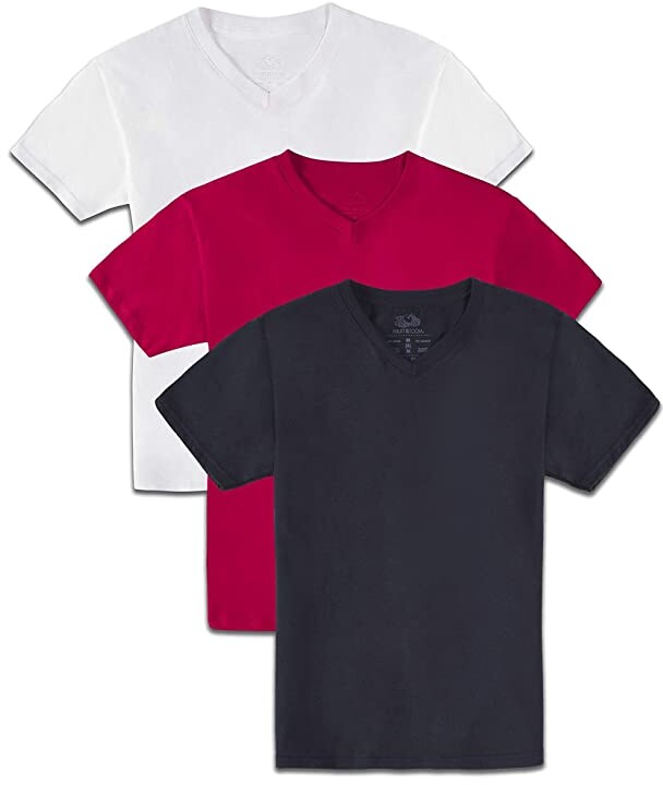 Aishang Mens Basic Simple V Neck Short Sleeves Candy Colors Plain T-Shirt