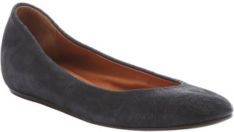 Lanvin Black Croc-Embossed Leather Ballet Flats