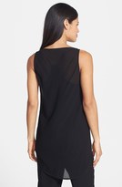 Thumbnail for your product : Eileen Fisher Long Crinkled Silk Scoop Neck Tank