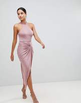 Thumbnail for your product : AX Paris Ruched Maxi Dress With Side Split