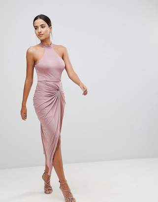 AX Paris Ruched Maxi Dress With Side Split