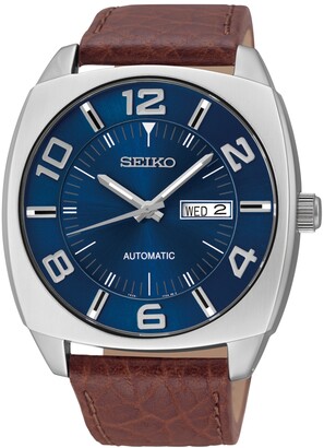 Seiko Men Leather Watch | Shop The Largest Collection | ShopStyle