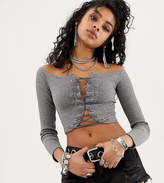 Thumbnail for your product : Sacred Hawk off shoulder top in rib