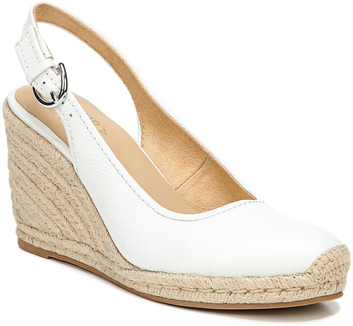 naturalizer white wedge sandals