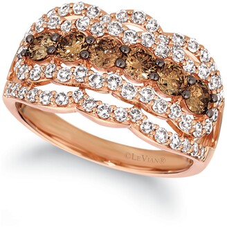 LeVian Chocolate Diamond (1 ct. t.w.) & Nude Diamond (1 ct. t.w.) Ring in 14k Rose Gold