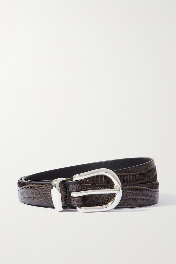 ANDERSON'S Croc-effect leather waist belt