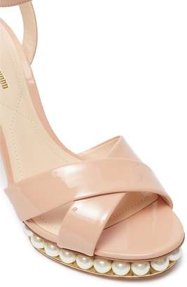 Nicholas Kirkwood 'Casati' faux pearl platform ankle strap patent leather sandals