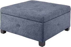 Ample Interior Storage In Blue - Plywood, Solid Wood Legs Feature Frame, Soft Close