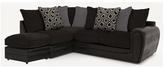 Thumbnail for your product : Monico Diamond Left Hand Single Arm Corner Chaise Sofa With Footstool