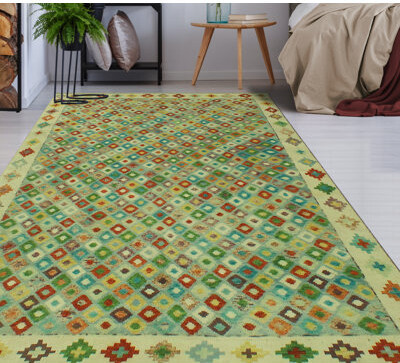 Isabelline Balochi Kauan Lt. Blue Rug