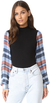 Thumbnail for your product : Opening Ceremony Plaid Long Sleeve Body Suit
