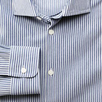 Charles Tyrwhitt Blue jersey stripe business casual semi-cutaway Extra Slim fit shirt