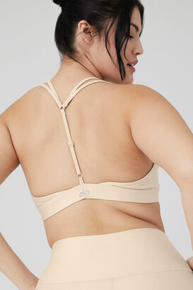 Alo Yoga  Airlift Layer Up Bra in Macadamia Beige, Size: Small