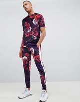 Thumbnail for your product : ASOS Design DESIGN Tall co-ord relaxed t-shirt in floral velour